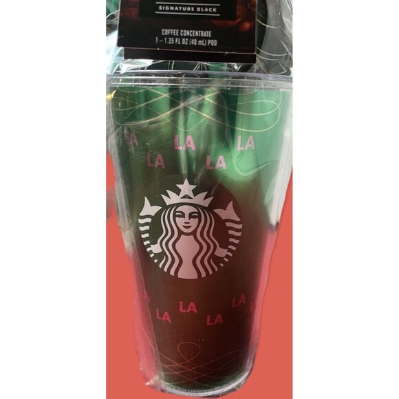 Christmas NWT Starbucks Holiday Green Tumbler 16 Oz & Cold Brew Coffee Gift Set - Picture 5 of 6